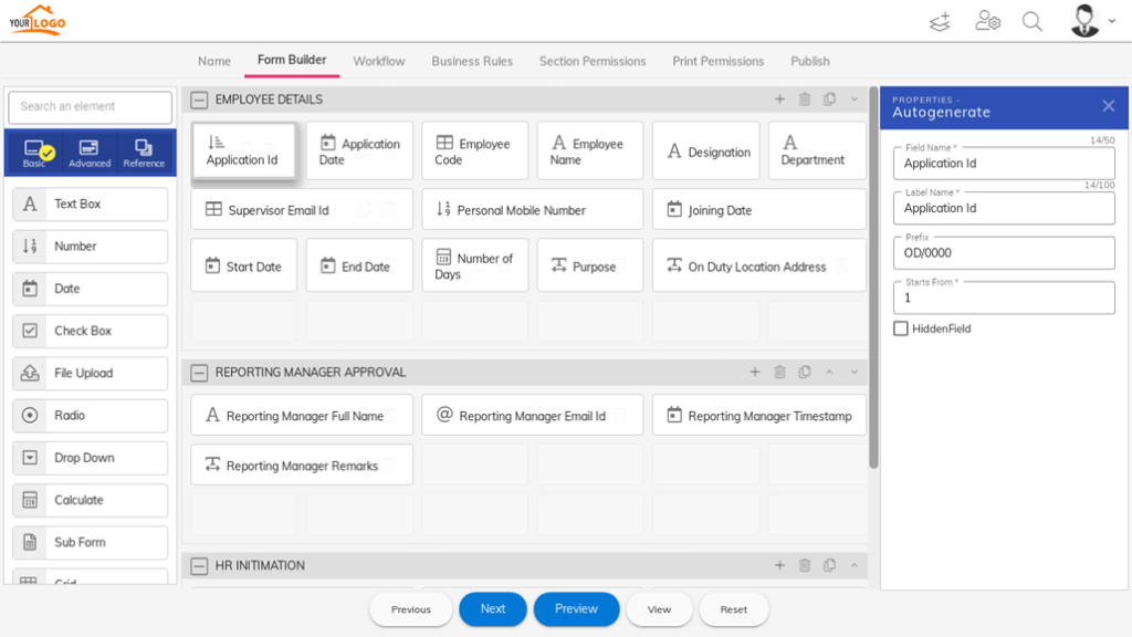 Quixy no-code form builder