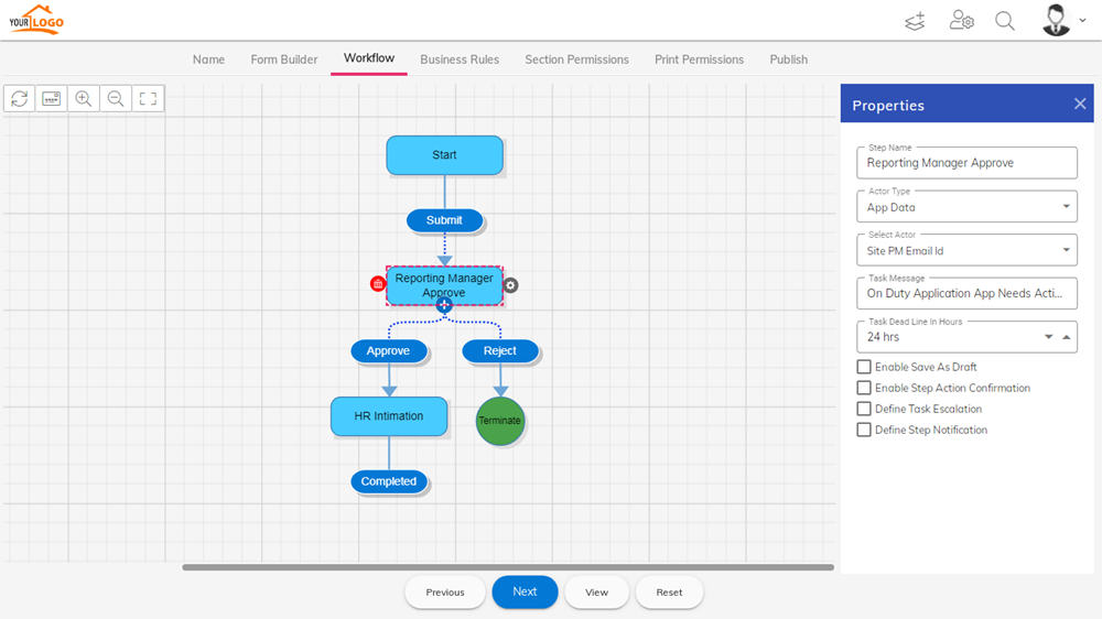 Workflow Builder in Quixy