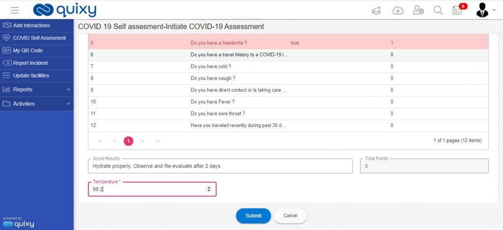 Employee Self-Assessment Workplace Health and Safety Apps