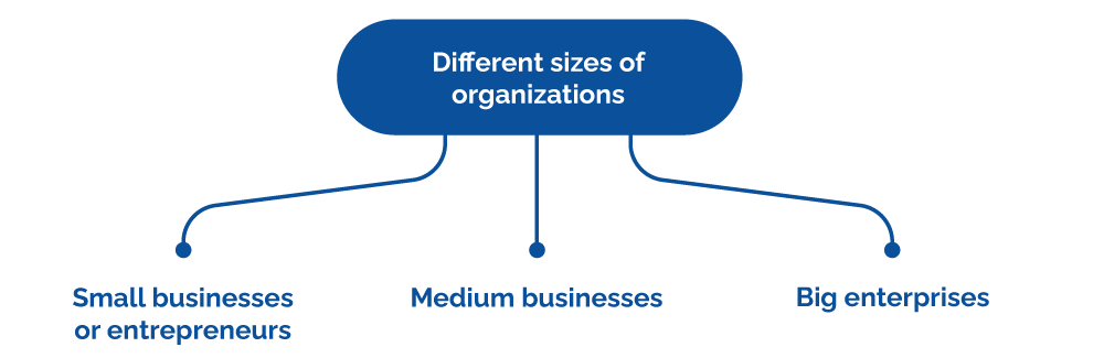 different sizes of organizations