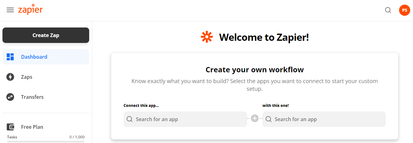 Zapier Dashboard