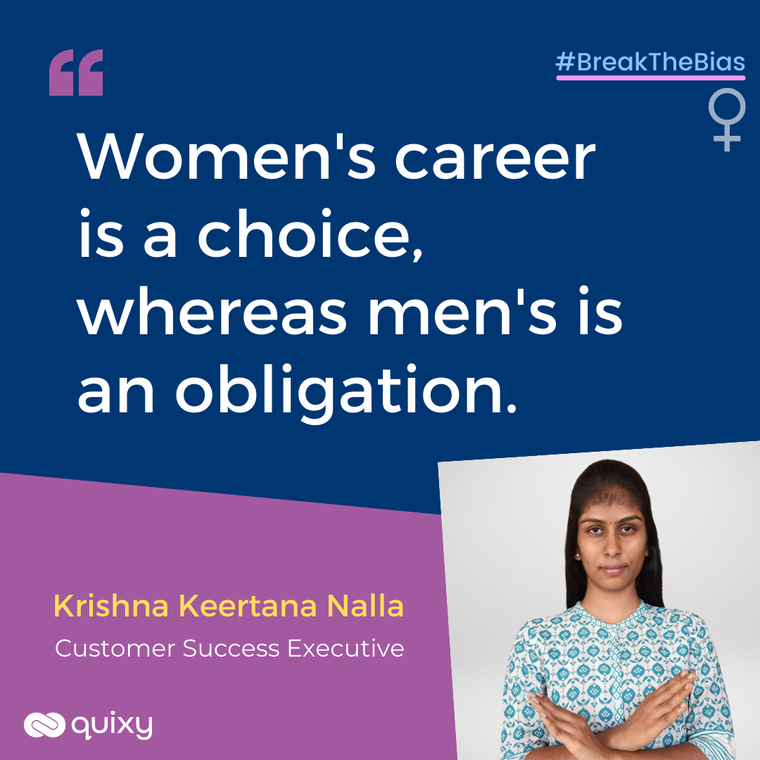 BreakTheBias - Women's career is a choice, whereas men's is an obligation