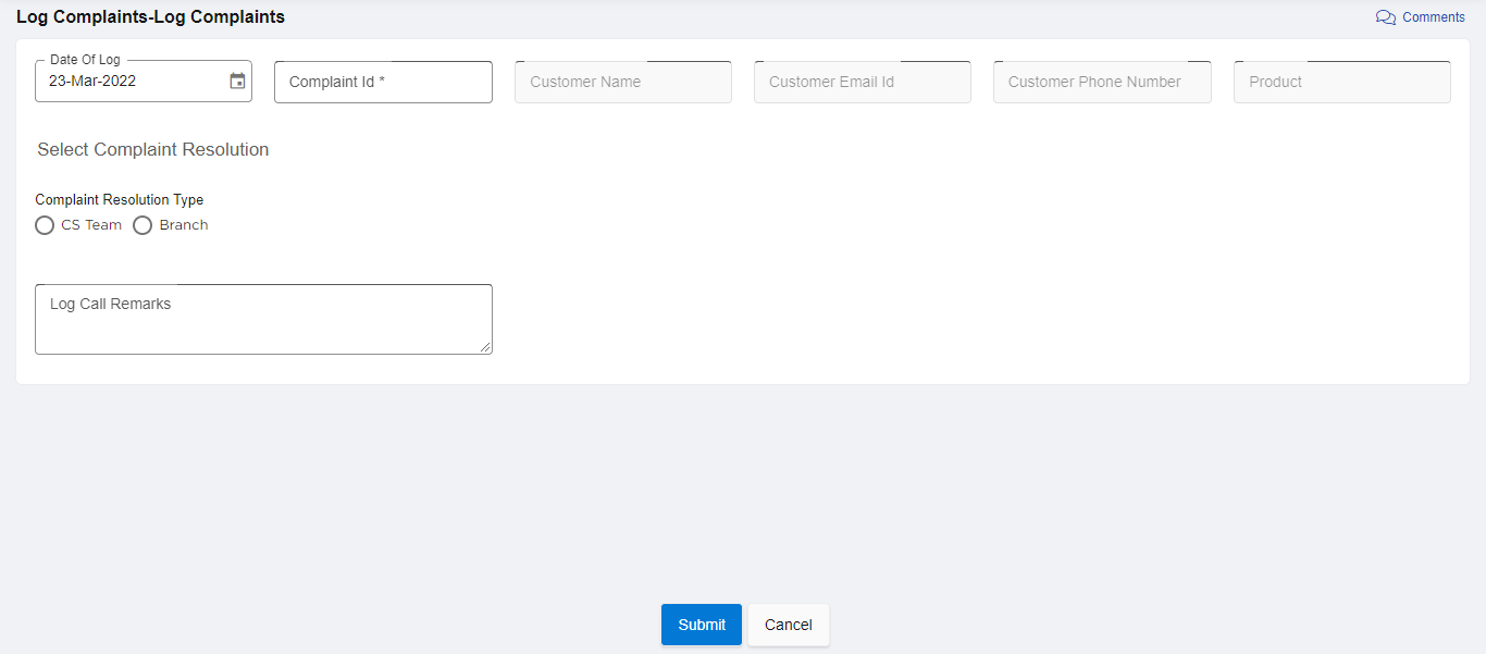 Log complaints App