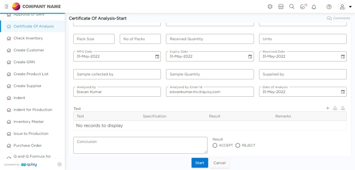 Procurement Process Automation - Approval of GRN