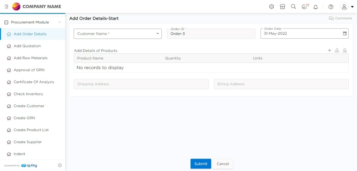 Procurement Process Automation - Create Order