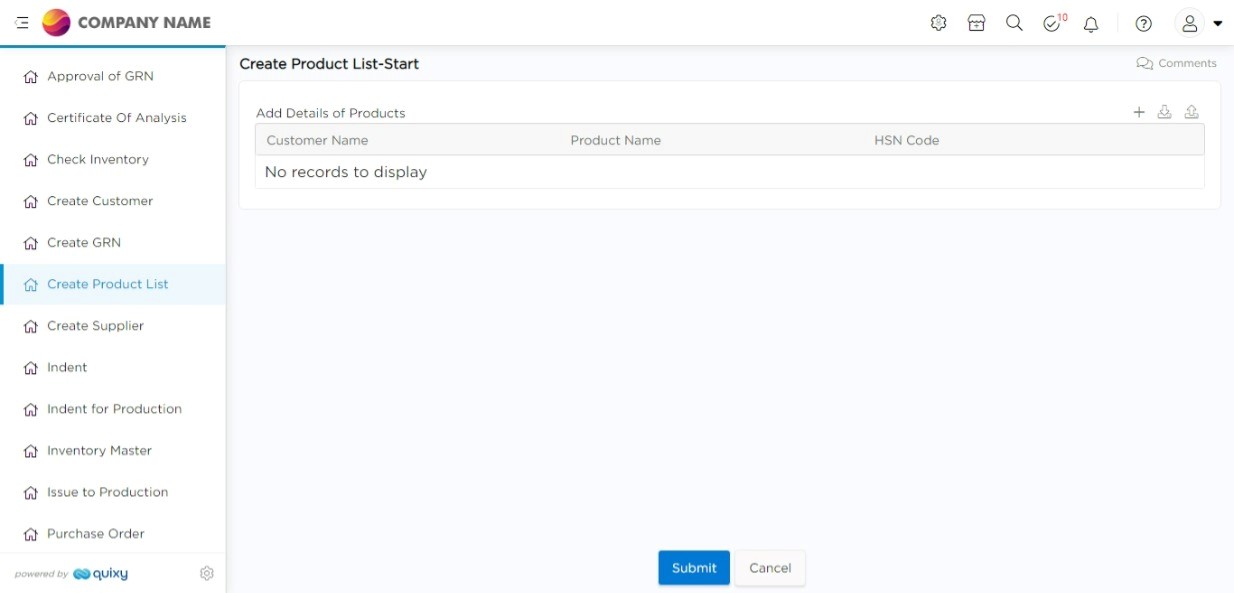 Procurement Process Automation - Create Product List