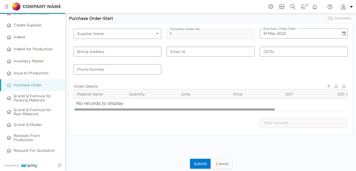 Procurement Process Automation - Create Purchase Order