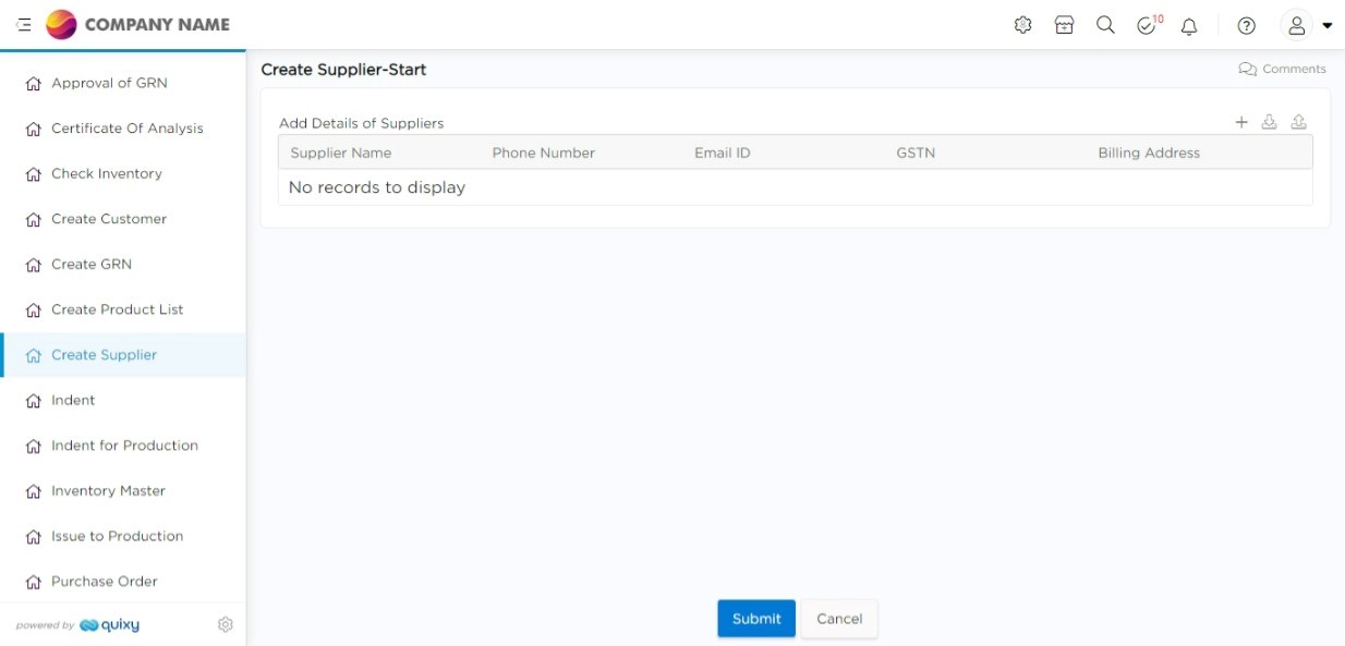 Procurement Process Automation - Create Suppliers