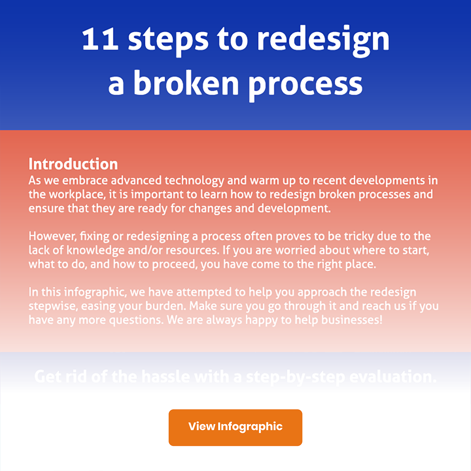 11 steps to Redesign a Broken Process-Infographic