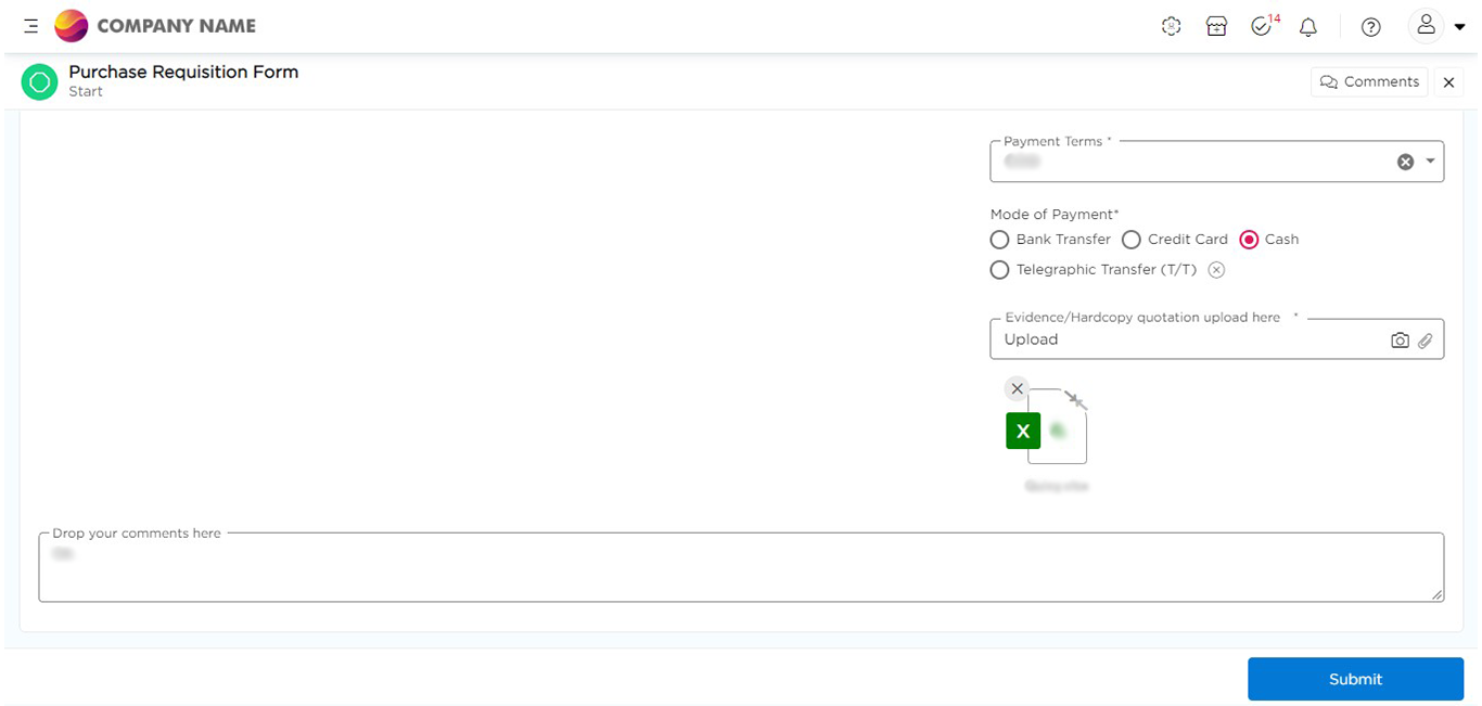 Purchase Requisition Form