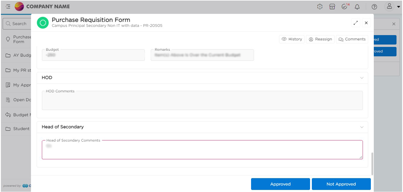 Purchase Requisition Form