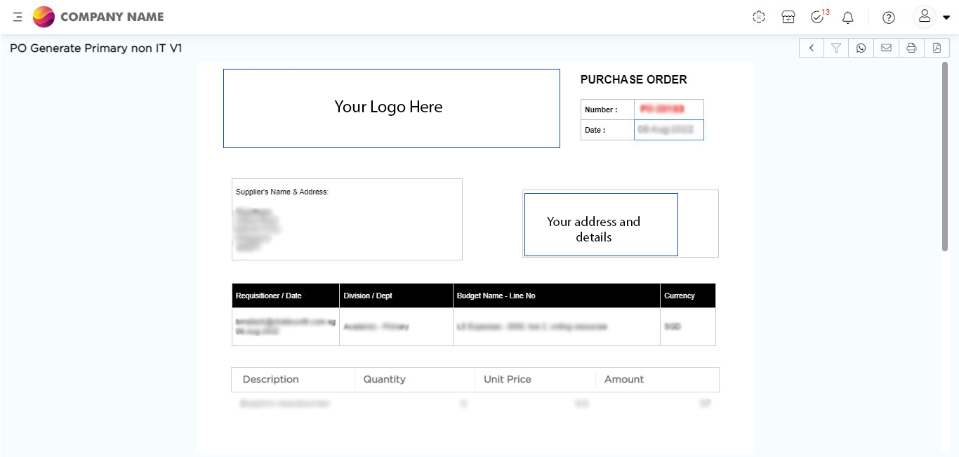 Purchase Requisition Form Document