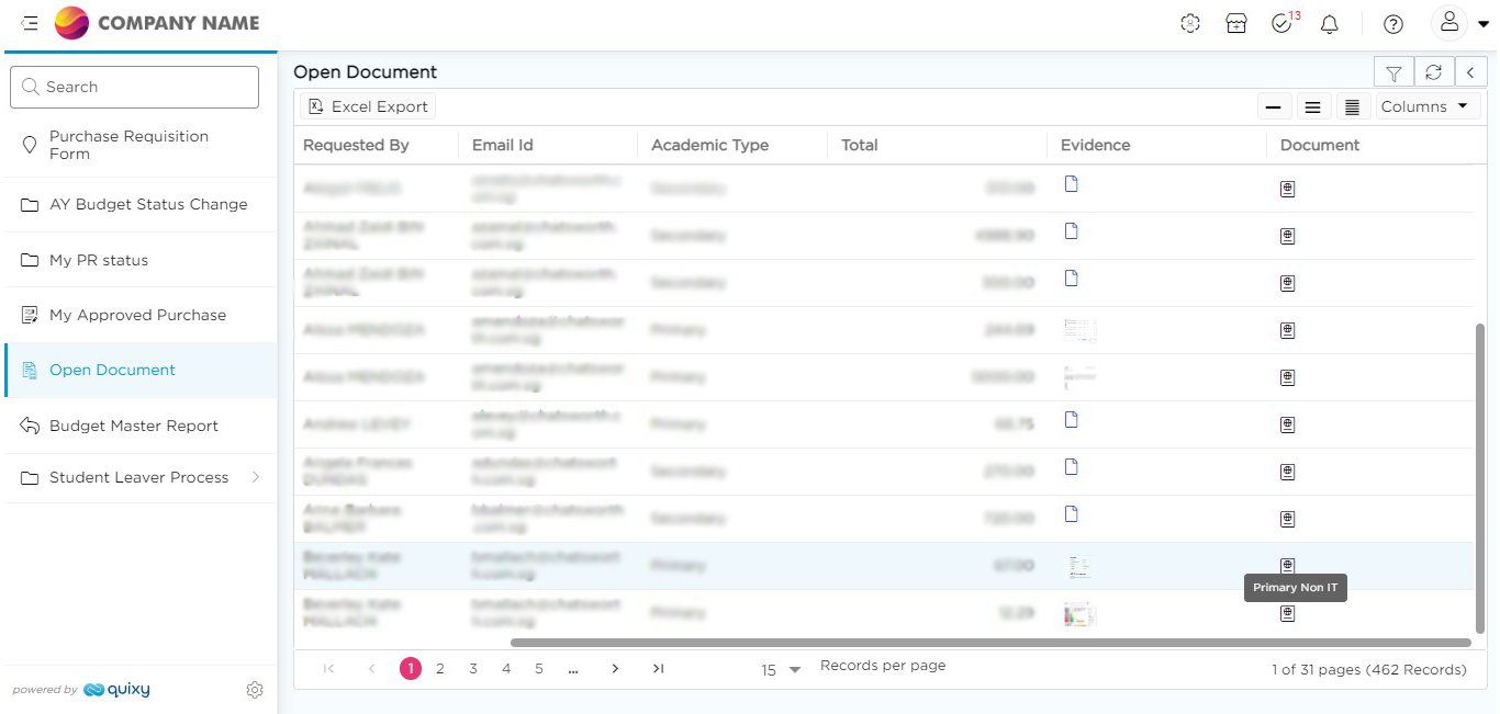 Purchase Requisition Form Document List